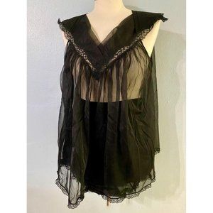 Vintage Black Chiffon Leonora Babydoll Lingerie